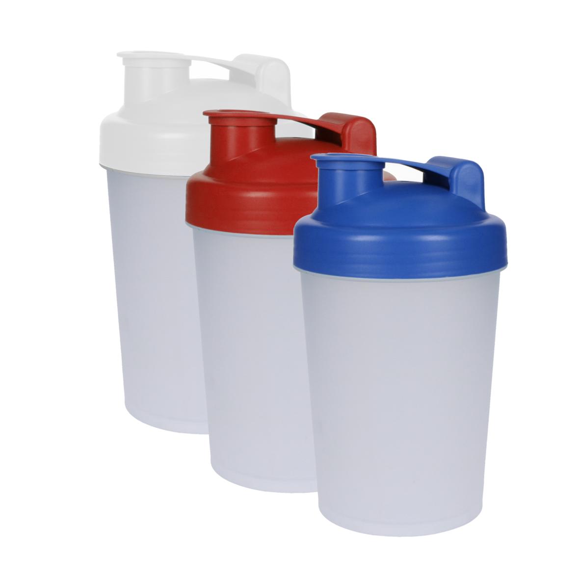 Shaker "Protein", malý, Průsvitná/Standardní modrá PP