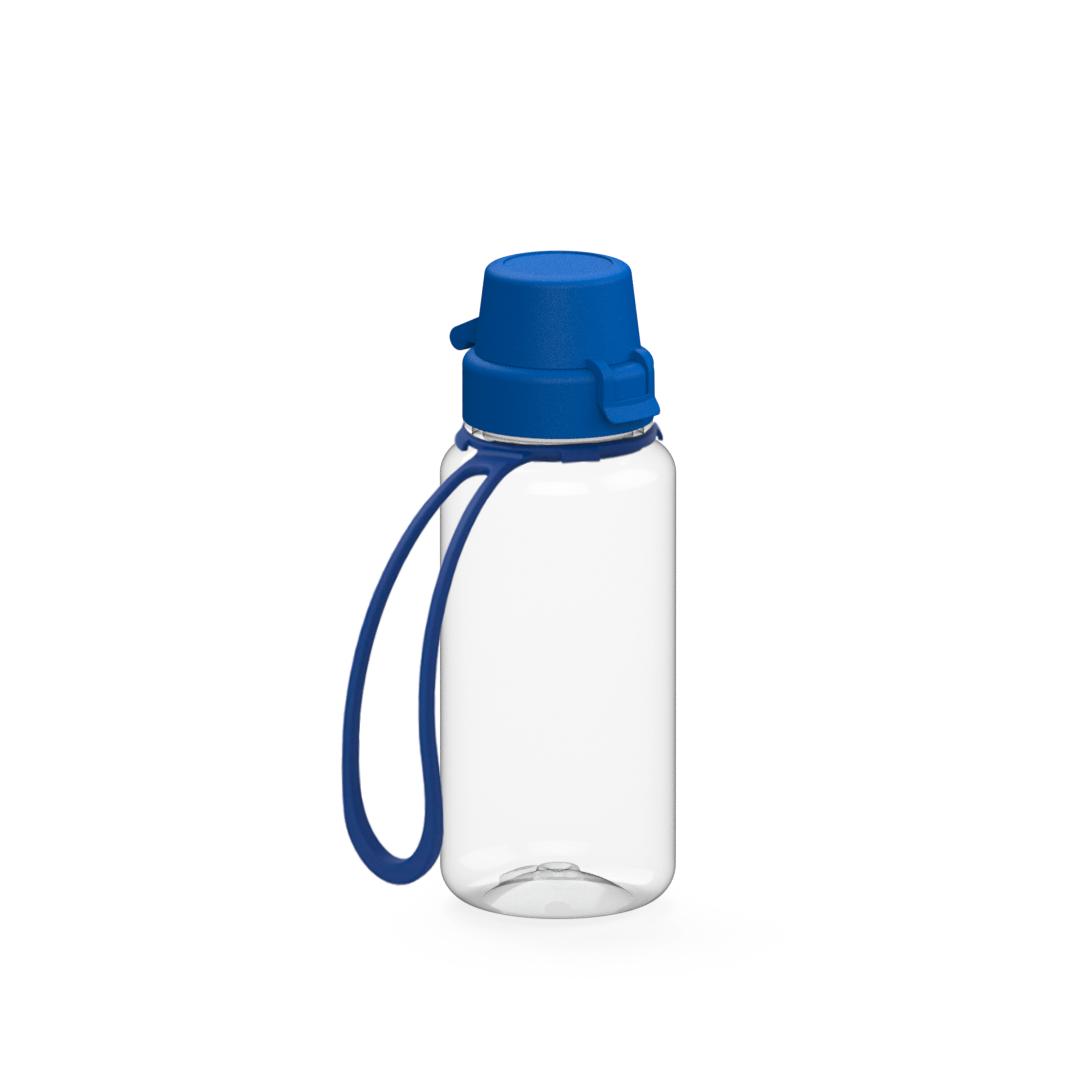 Láhev na pití "School" čirá-transparentní vč. popruhu, 0,4l, Černá/Černá
