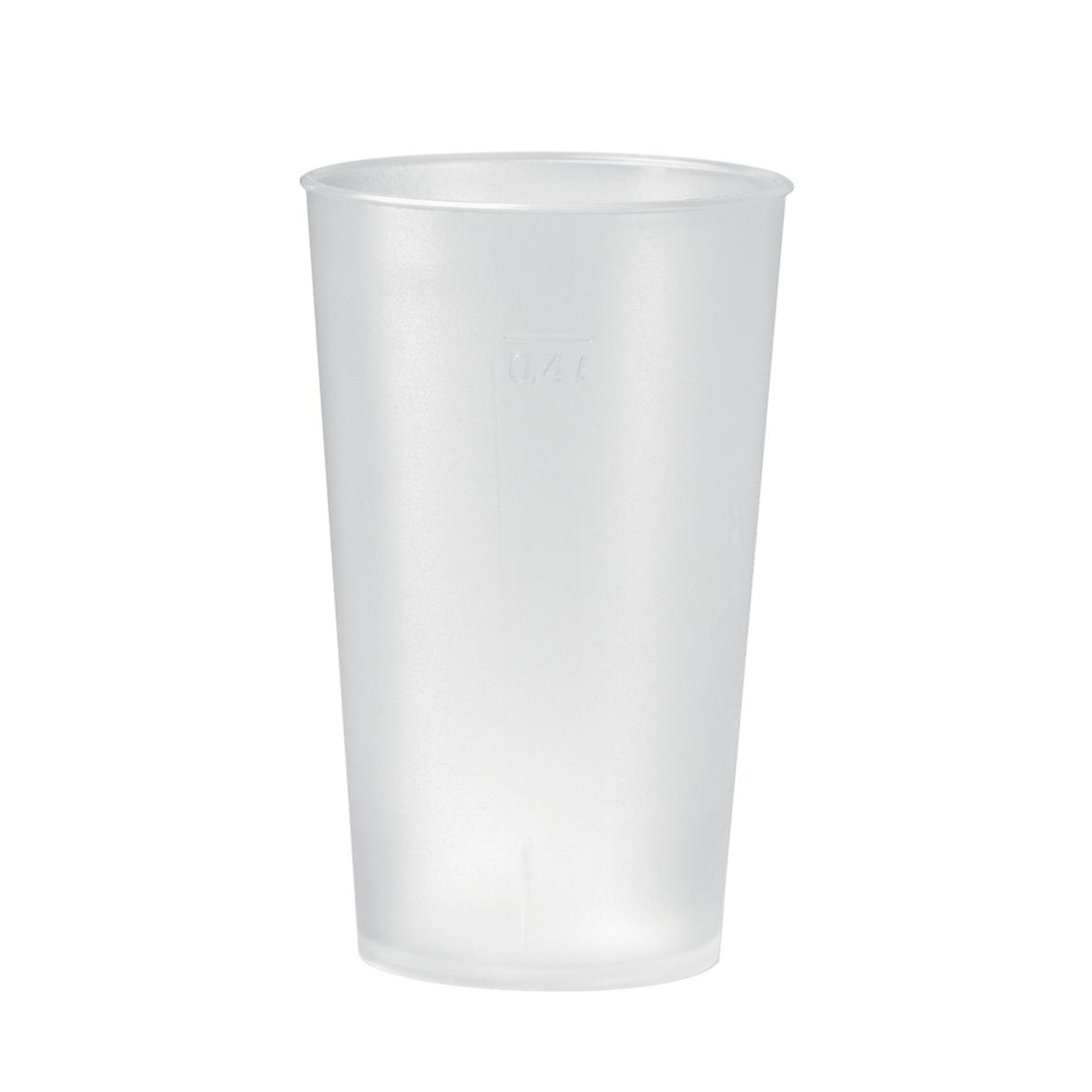 Plastový kelímek "Vráťa" 0,4 l, Transparentní mléčná