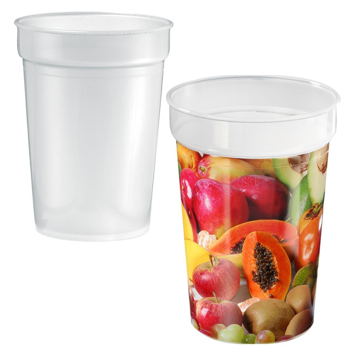 Plastový kelímek "Fant" 0,3 l, Transparentní mléčná