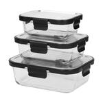 Skleněná nádoba "LOKA", 370 ml, Černá/Transparentní