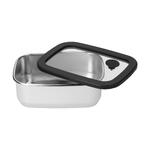 Nerezový box se skleněným víkem "RILO“, 650 ml, Stříbrná/Šedá