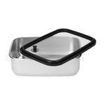 Nerezový box se skleněným víkem "RILO“, 1200 ml, Stříbrná/Šedá