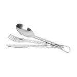 Outdoorový příbor s karabinou "RONA“, Stříbrná