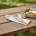 Outdoorový příbor s karabinou "RONA“, Stříbrná