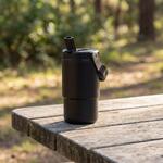 Nerezový hrnek s otvorem na pití "Hydro“, Černá